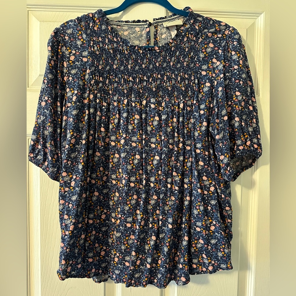 Knox rose floral peasant blouse